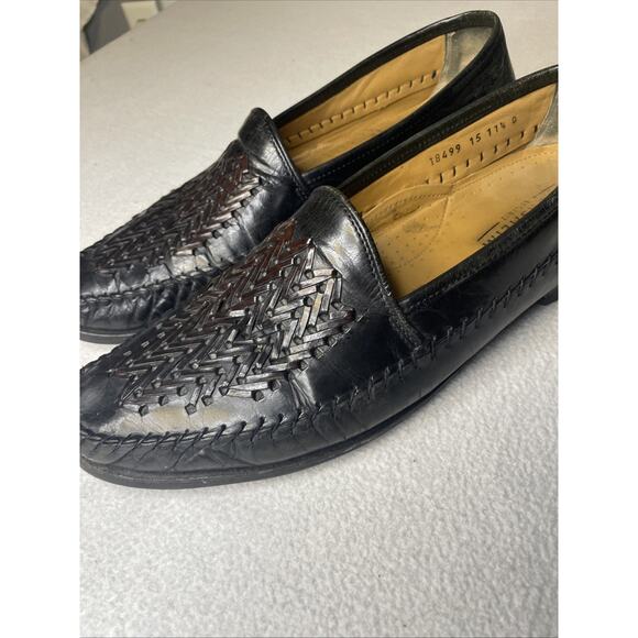 Florsheim Mens 11.5 D Black Woven Vamp Slip On Loafers Style 18499 Dress Shoes main image 15
